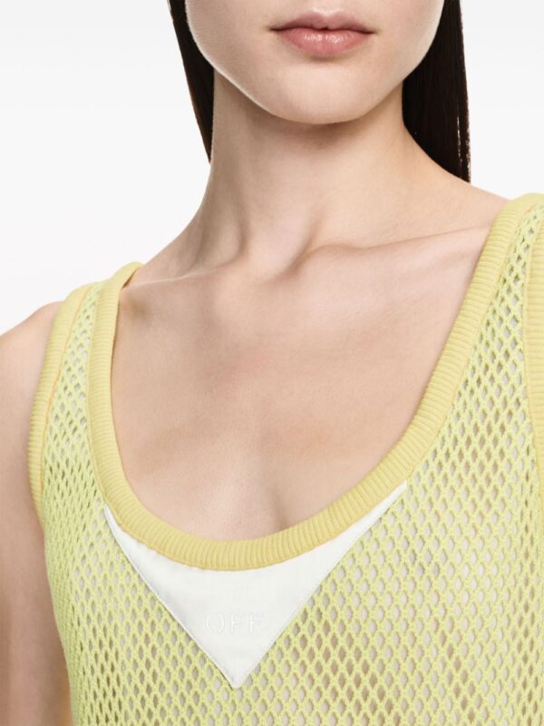 Off-White lace-panel fishnet minidress - Image 5