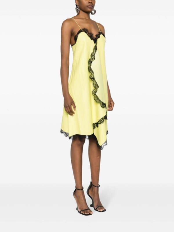 Off-White leather lace-detail dress - Image 3