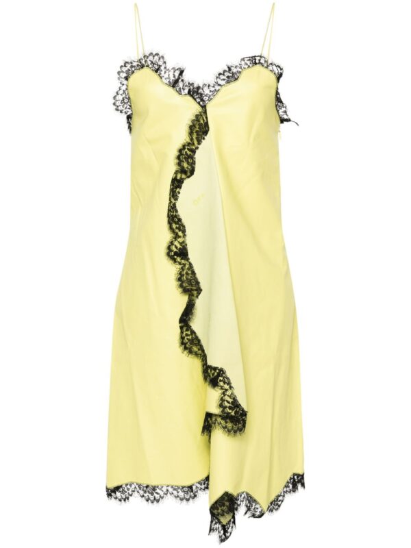 Off-White leather lace-detail dress