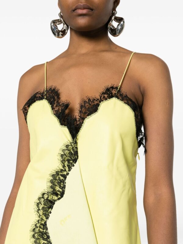Off-White leather lace-detail dress - Image 5
