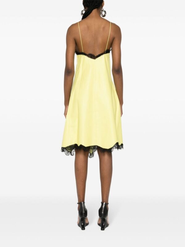 Off-White leather lace-detail dress - Image 4
