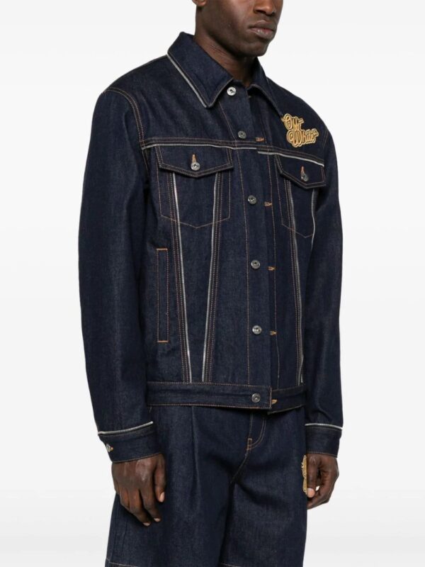 Off-White  90SLOGO SKATE ZIP DEN JKT RAW BLUE GOLD - Image 3