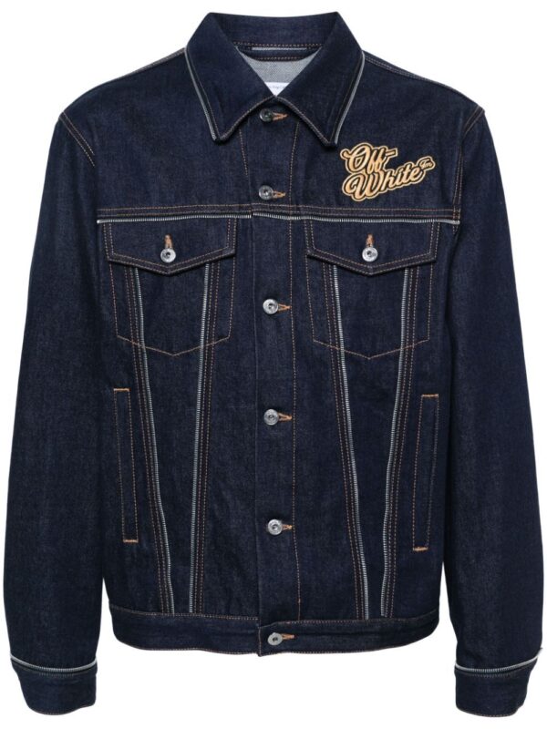 Off-White  90SLOGO SKATE ZIP DEN JKT RAW BLUE GOLD