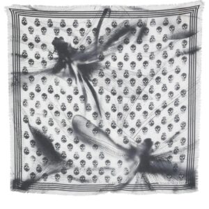 Alexander McQueen  Dragonfly Biker skull-print scarf