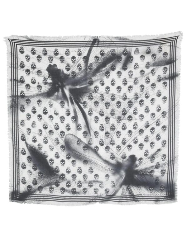 Alexander McQueen  Dragonfly Biker skull-print scarf