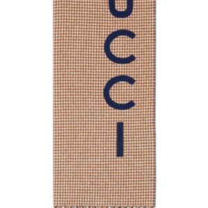 Gucci  logo-appliqué houndstooth scarf
