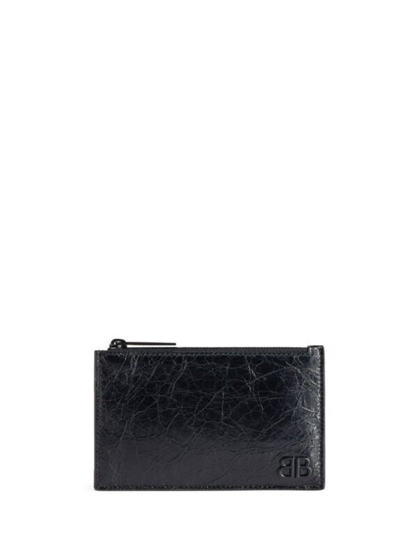 Balenciaga Monaco crinkled-leather cardholder