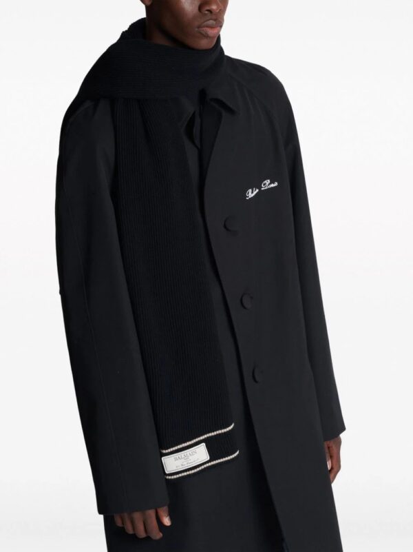 Balmain  Label-patch merino-wool scarf - Image 4