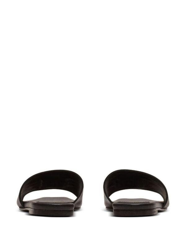 Balmain Dafne logo-plaque leather slides - Image 3