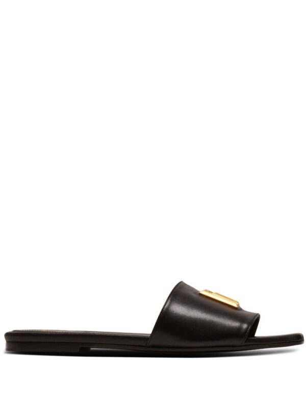 Balmain Dafne logo-plaque leather slides