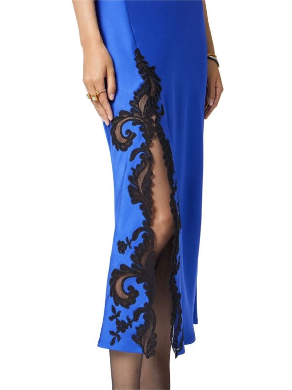 Versace Barocco-lace embellished satin midi dress - Image 4