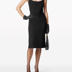 Versace Medusa-strap corset-style dress