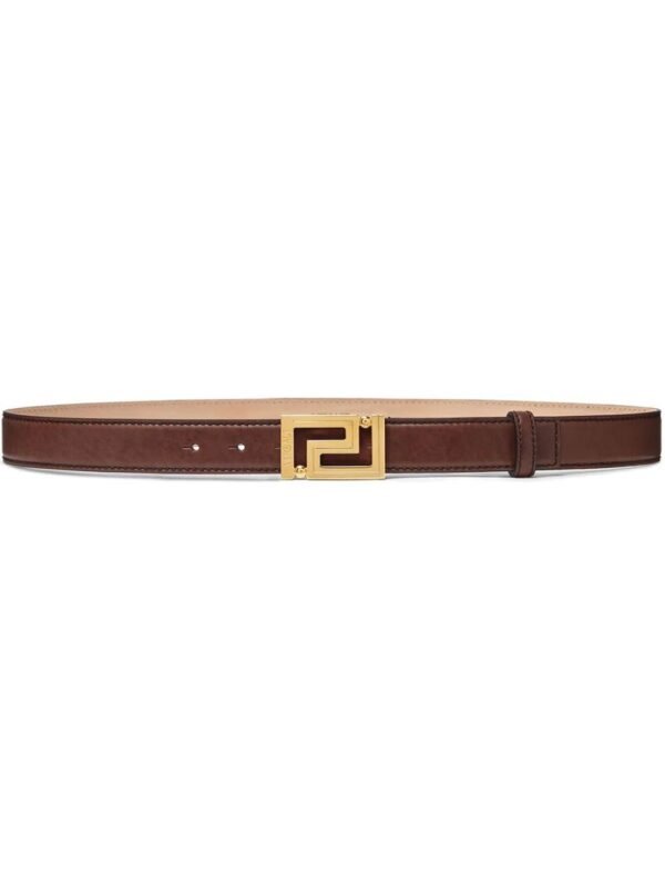 Versace  logo-engraved leather belt