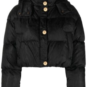 Versace  Barocco-jacquard cropped puffer jacket