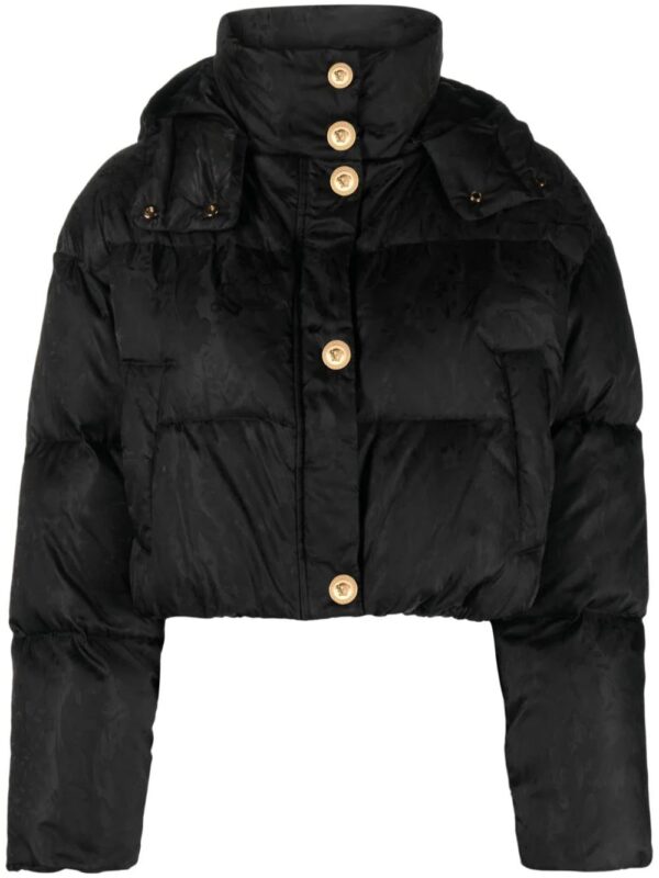 Versace  Barocco-jacquard cropped puffer jacket