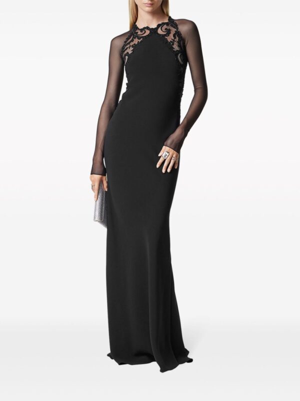 Versace  Barocco-lace trim silk gown dress - Image 2