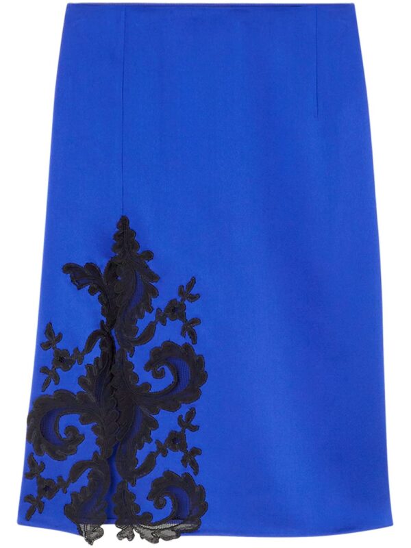 Versace  Barocco-lace satin midi skirt