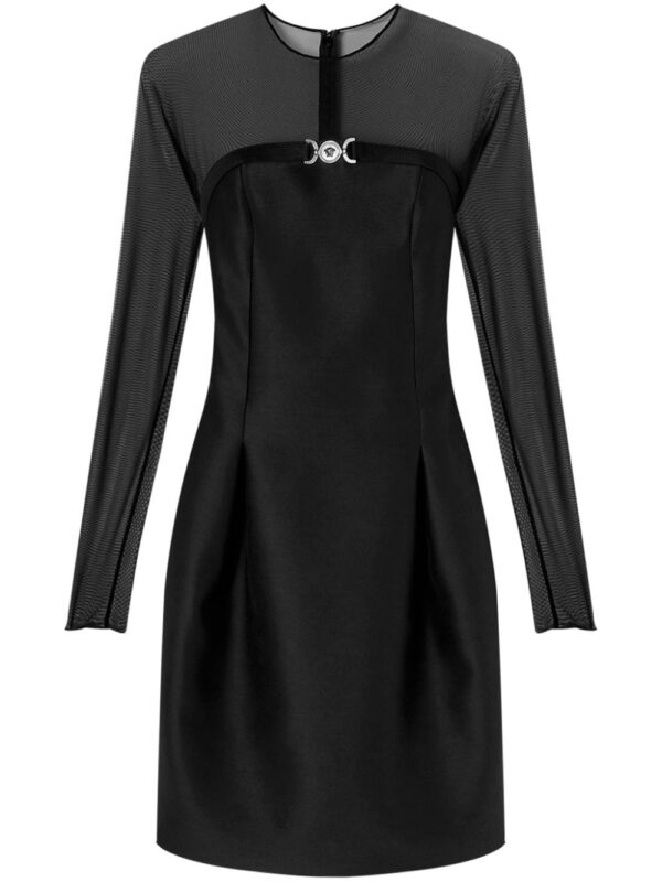 Versace logo-plaque silk dress