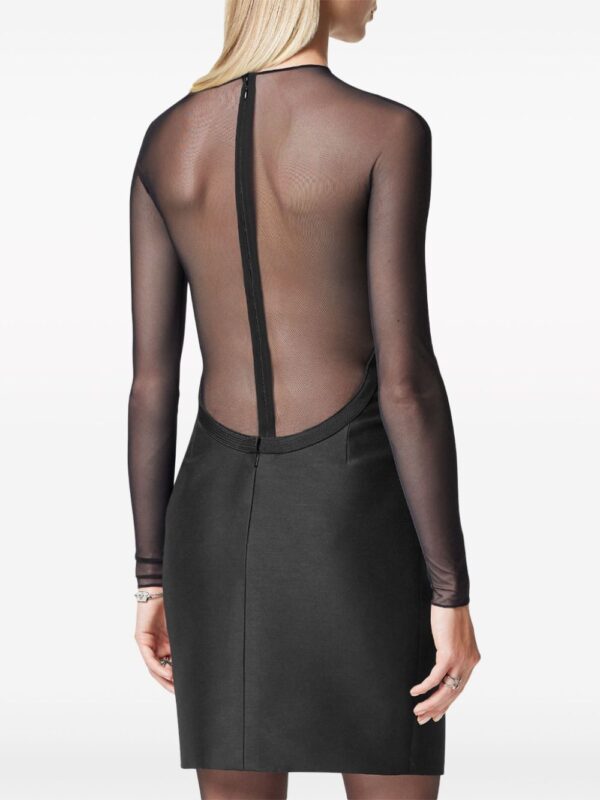 Versace logo-plaque silk dress - Image 3
