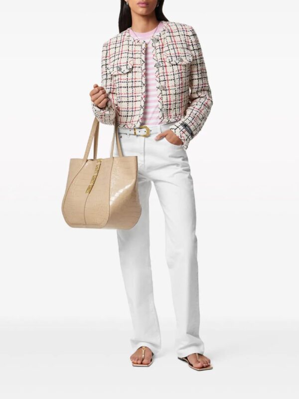 Versace  check-pattern tweed cropped jacket - Image 2