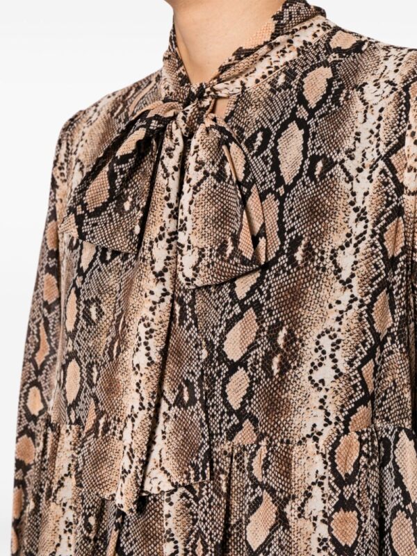Michael Kors snakeskin-print pussy-bow minidress - Image 5