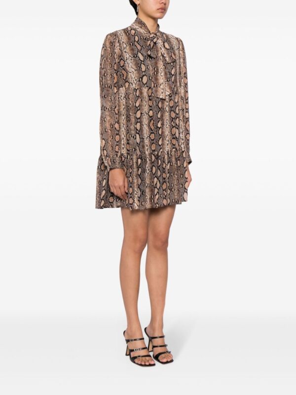 Michael Kors snakeskin-print pussy-bow minidress - Image 3