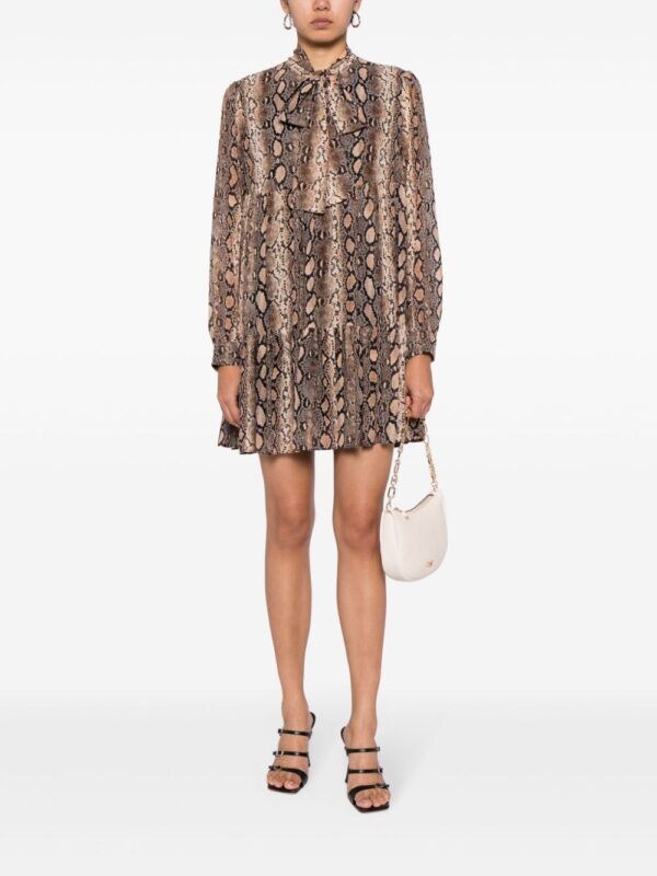 Michael Kors snakeskin-print pussy-bow minidress - Image 4