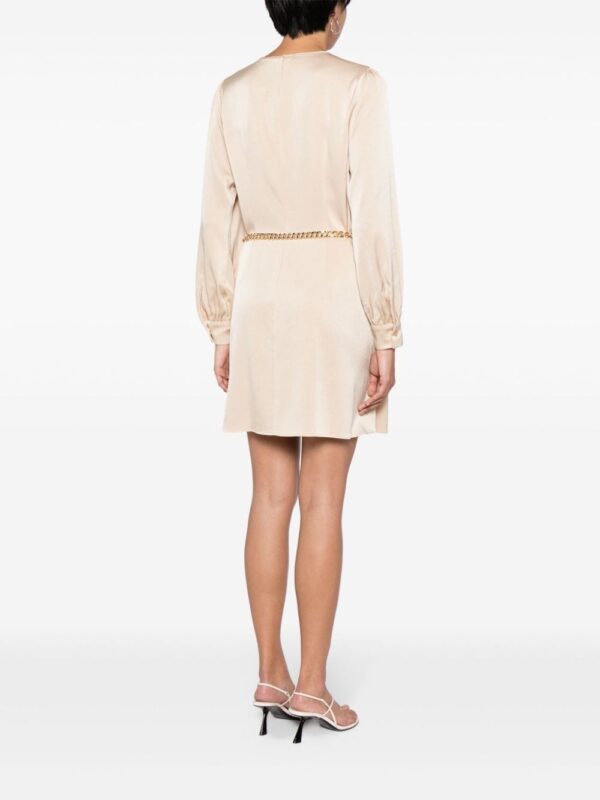 Michael Kors logo chain-belt satin minidress - Image 4