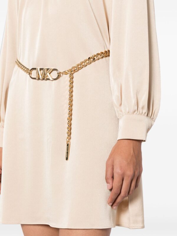 Michael Kors logo chain-belt satin minidress - Image 5