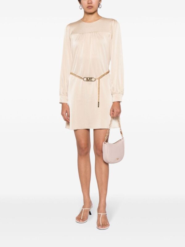 Michael Kors logo chain-belt satin minidress - Image 2