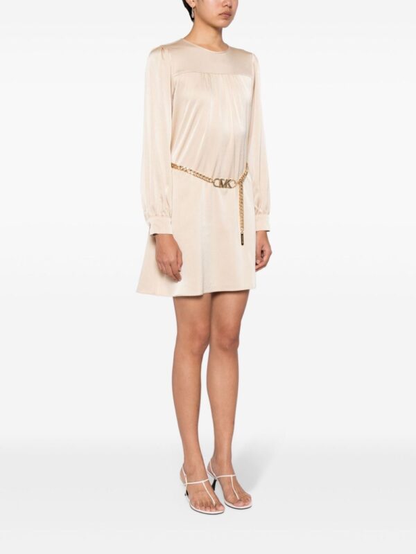 Michael Kors logo chain-belt satin minidress - Image 3