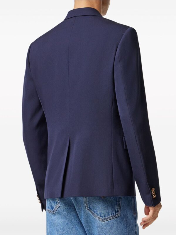 Versace  double-breasted logo-plaque blazer - Image 3
