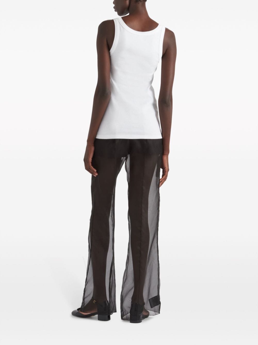 Prada ribbed-knit embroidered tank top - Image 3