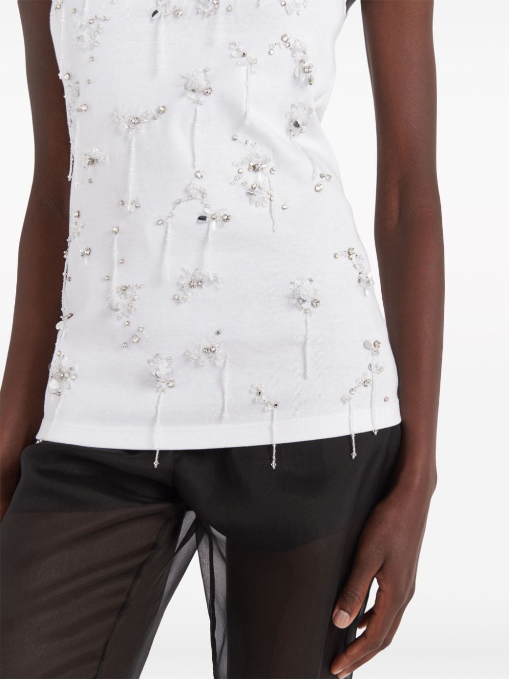 Prada ribbed-knit embroidered tank top - Image 5