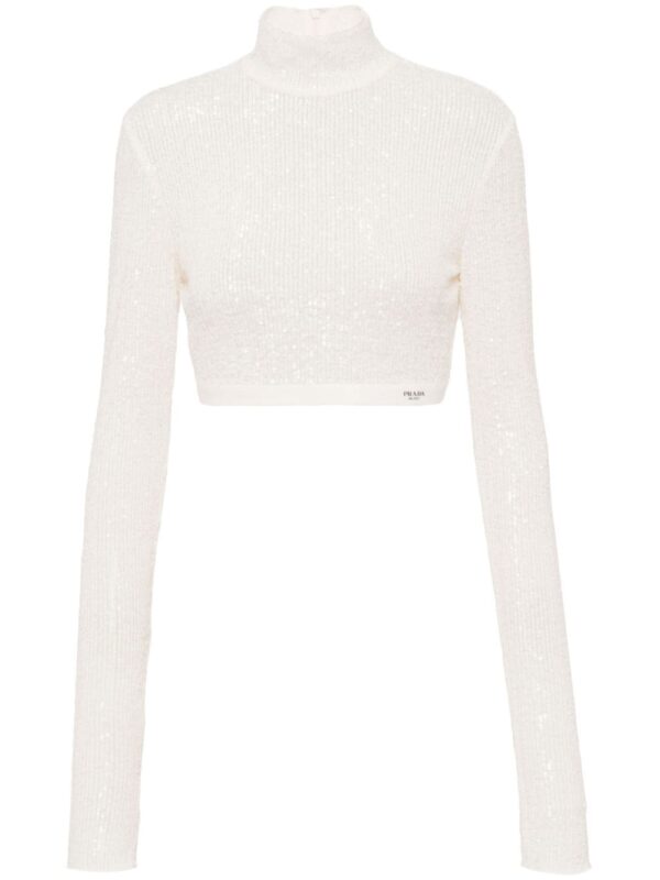 Prada sequinned cropped top