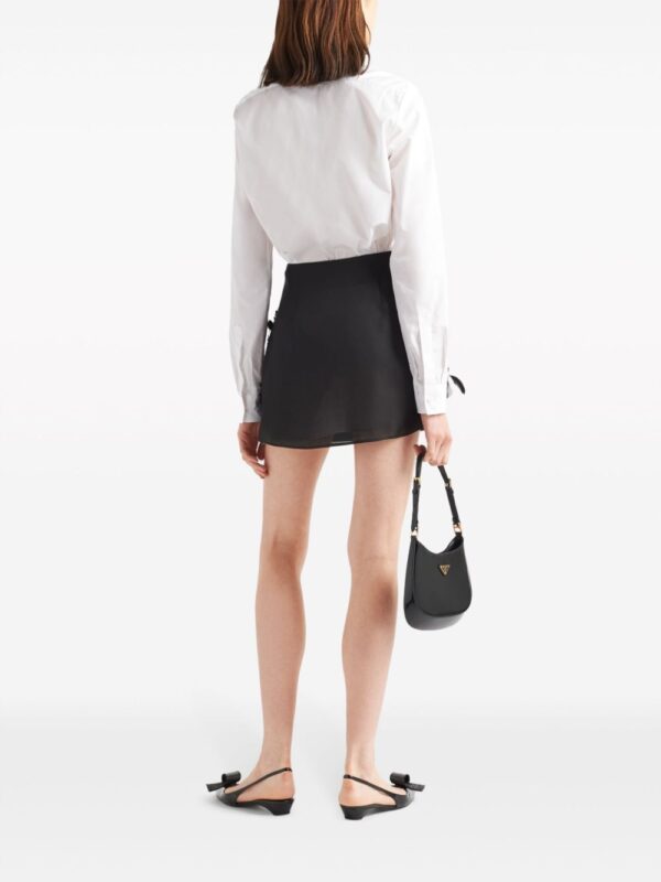 Prada  feather-detail silk miniskirt - Image 3