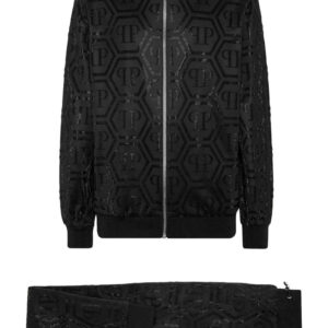 Philipp Plein  monogram-pattern zip-up tracksuit set
