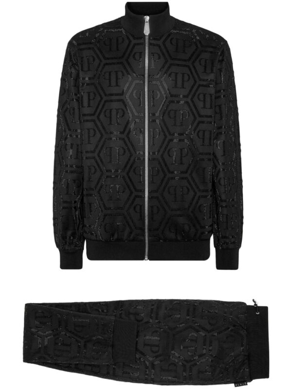 Philipp Plein  monogram-pattern zip-up tracksuit set