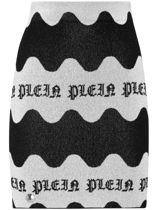 Philipp Plein  logo-jacquard lurex miniskirt