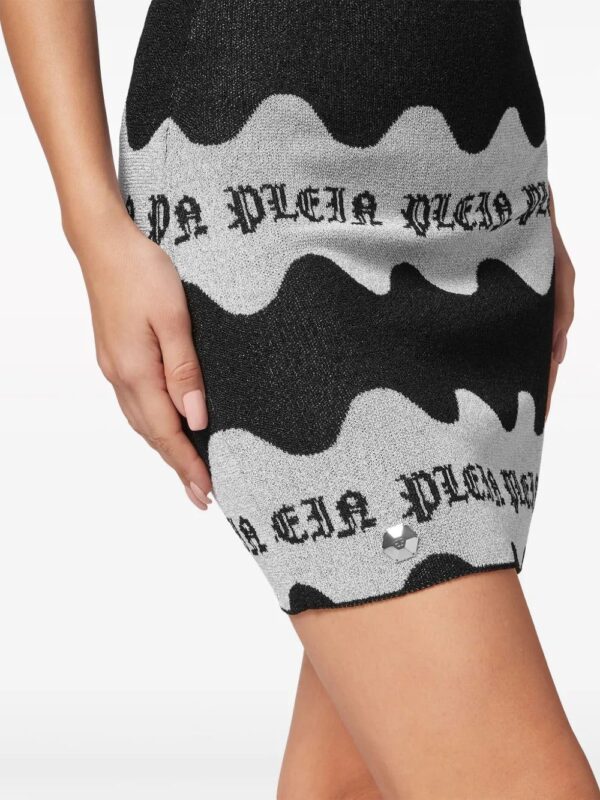Philipp Plein  logo-jacquard lurex miniskirt - Image 4