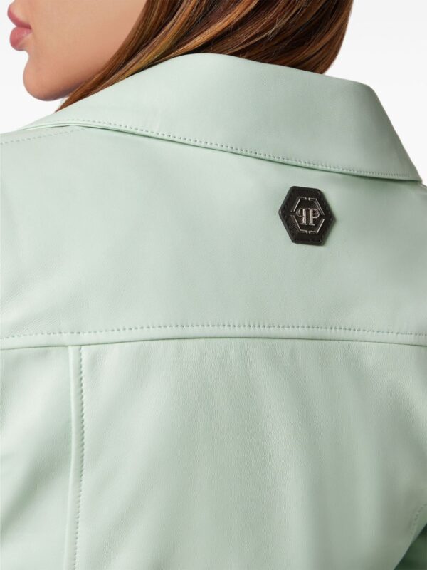 Philipp Plein  leather cropped biker jacket - Image 4