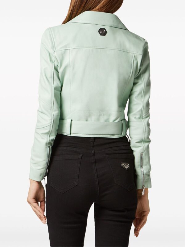 Philipp Plein  leather cropped biker jacket - Image 3