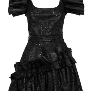 Philipp Plein  ruffled faux-leather minidress