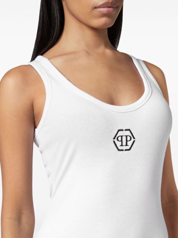 Philipp Plein logo-embroidered tank dress - Image 4