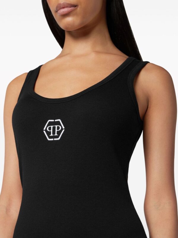 Philipp Plein logo-embroidered tank dress - Image 4