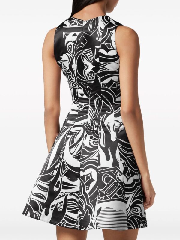 Philipp Plein graphic-print duchesse mini dress - Image 3