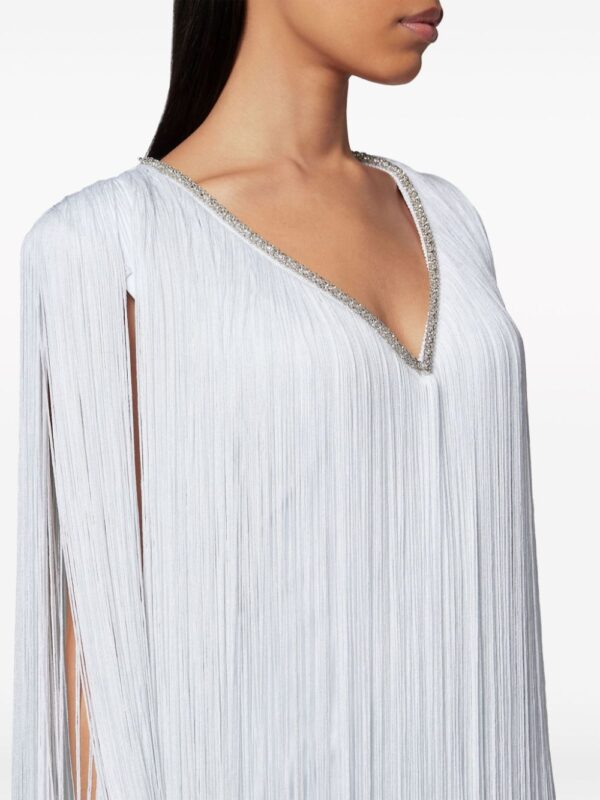 Philipp Plein fringed v-neck mini dress - Image 2