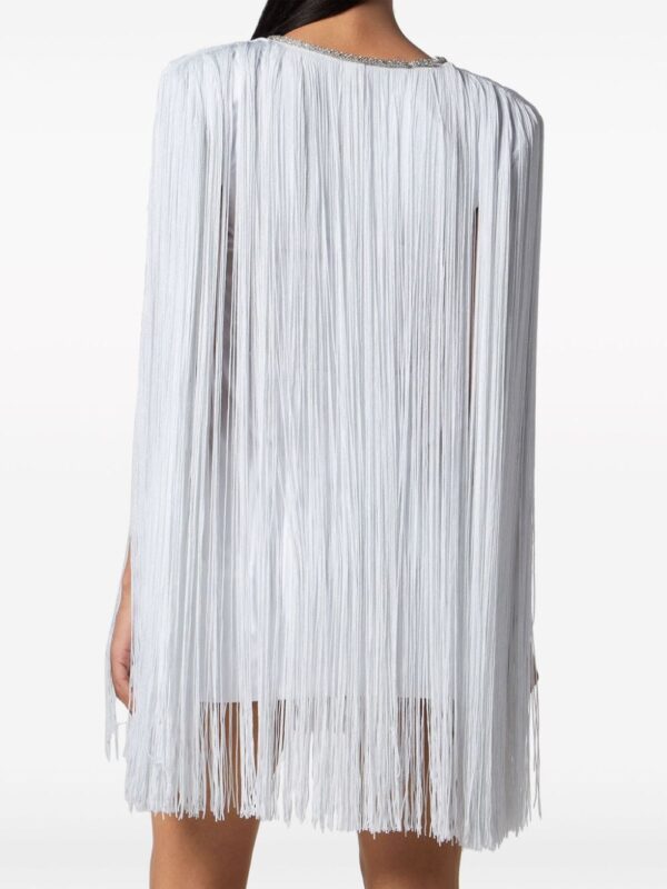 Philipp Plein fringed v-neck mini dress - Image 3