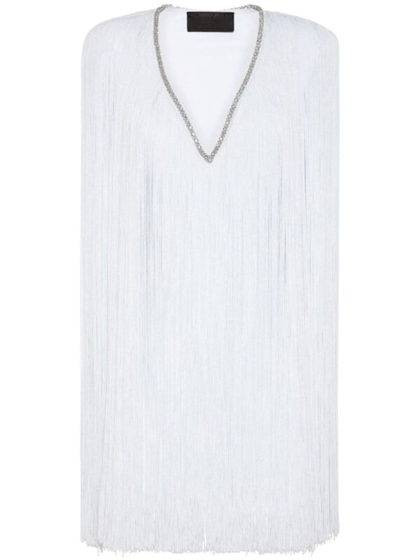 Philipp Plein fringed v-neck mini dress