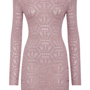 Philipp Plein open-knit monogram minidress